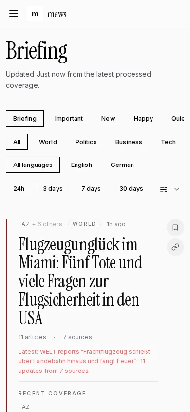 mews – mobile Ansicht